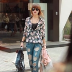 REDOPIN - Floral Chiffon Shirt
