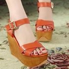 Mancienne - Cross Strap Wedge Sandals