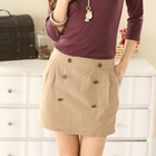 Tokyo Fashion - Double-Buttoned Pleated Skirt