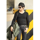 CITY AND THE MAN - V-Neck Long-Sleeve T-Shirt