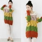 lovemark - Color-Block Long Knit Sweater