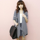 Dodostyle - 3/4-Sleeve Striped Cardigan