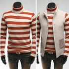 Style YOURS - Turtleneck Striped Wool Blend Top