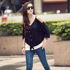 PUFFY - Set: Cutout-Shoulder Knit Top + Camisole