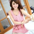 Tokyo Fashion - Polka Dot Sleeveless Top with Cord