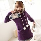 Tokyo Fashion - Bow-Pocket Fleece Hooded Pullover