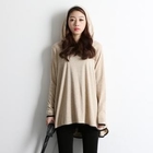 HARU - Hooded Piped Knit Top