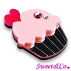 Sweet & Co. - Swarovski Crystal Silver Pink Cupcake Pin