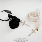 daydream - Crystal-Cross Chiffon Necklace