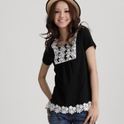 OrangeBear - Crochet Trim Top