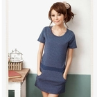 YUMI - 'Heart' Pattern Short-Sleeve Dress