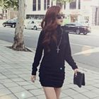 BBon-J - Turtleneck Shirred-Side Minidress