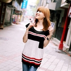 Tokyo Fashion - Short-Sleeve Striped Knit Top