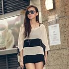 PUFFY - Set: Color-Block Top + Camisole + Cross Necklace