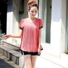 Meteshow - Detachable-Collar Pleated Chiffon Top