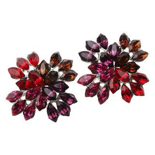 Colored Crystal Petal Earrings
