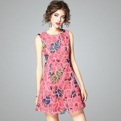 Ozipan - Sleeveless Embroidered Dress Ozipan - Sleeveless Embroidered Dress