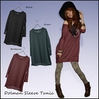 Click Japan - Off-Shoulder Dolman-Sleeve Tunic