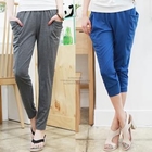 Soneed - Elastic-Waist Seam Front Pants