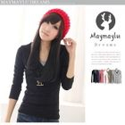Maymaylu Dreams - Inset Halter Neck Long Sleeve Cotton Top