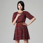 SARAH - Floral-Print Elbow-Sleeve Dress