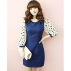Dodostyle - Polka Dot Sleeve A-Line Dress