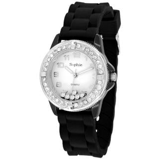Rhinestone-Detail Jelly Strap Watch