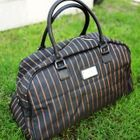 Portfranc - Faux-Leather Striped Duffle Bag with Cross Strap