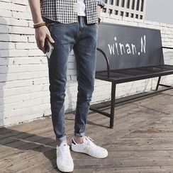 Jazzcool - Washed Slim Fit Jeans Jazzcool - Washed Slim Fit Jeans