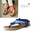 MODELSIS - Tassel-Trim Stripe Thong Sandals