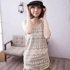 CatWorld - Patterned Hooded Sleeveless Top