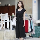 TISVIN - Pleated-Shoulder Drawstring-Waist Dress
