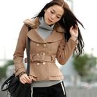 59th Street - Faux Fur Collar Wool Blend Coat