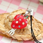 Miss Girl - Rhinestone Strawberry Mobile Strap