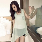 PUFFY - Asymmetric-Hem Chiffon Tank Top