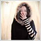 Clair Beauty - Faux-Fur Trim Hooded Capelet