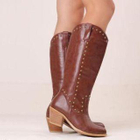 Lane172 - Studded Cowboy Tall Boots