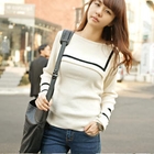 45SEVEN - Wool Blend Flap Collar Knit Top
