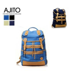 AJITO - Faux-Leather Trim Canvas Backpack