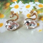 Angelove - Jeweled Swan Earrings