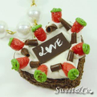 Sweet & Co. - Chocolate Strawberry Love Heart Cake Pearl Necklace