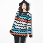 Beccgirl - Chevron-Stripe Knit Top