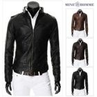 MINE M HOMME - Faux-Leather Zip Jacket