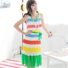 59 Seconds - Striped Maxi Chiffon Dress