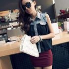 PUFFY - Denim Panel Sleeveless Shirt