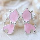 Fit-to-Kill - Bow-Tie Little Cat Earrings -Pink