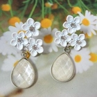 Angelove - Rhinestone Flowers Earrings