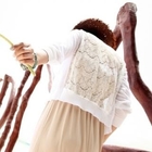 SARAH - Lace-Panel Cropped Cardigan
