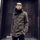MITOSHOP - Faux-Leather Patch Hooded Parka