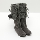 Koo - Faux-Fur Trim Faux-Suede Boots